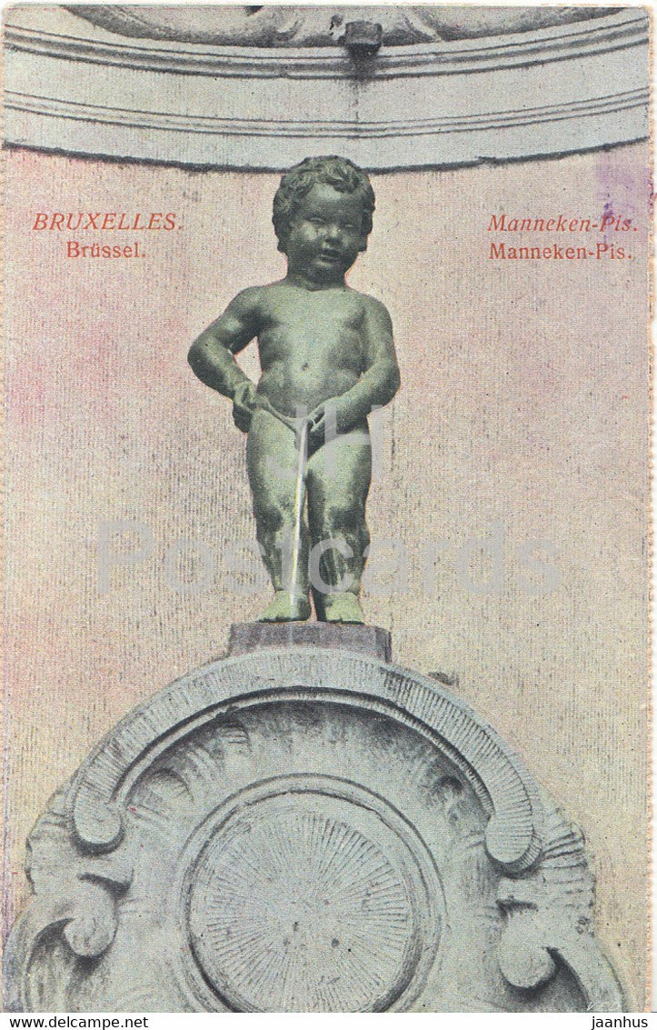 Bruxelles - Brussels - Manneken Pis - boy - old postcard - Belgium - unused - JH Postcards