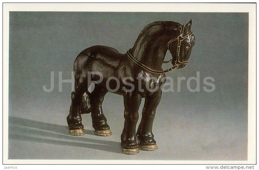Horse , 1888 - obsidian - The Faberge Jewellery - 1987 - Russia USSR - unused - JH Postcards