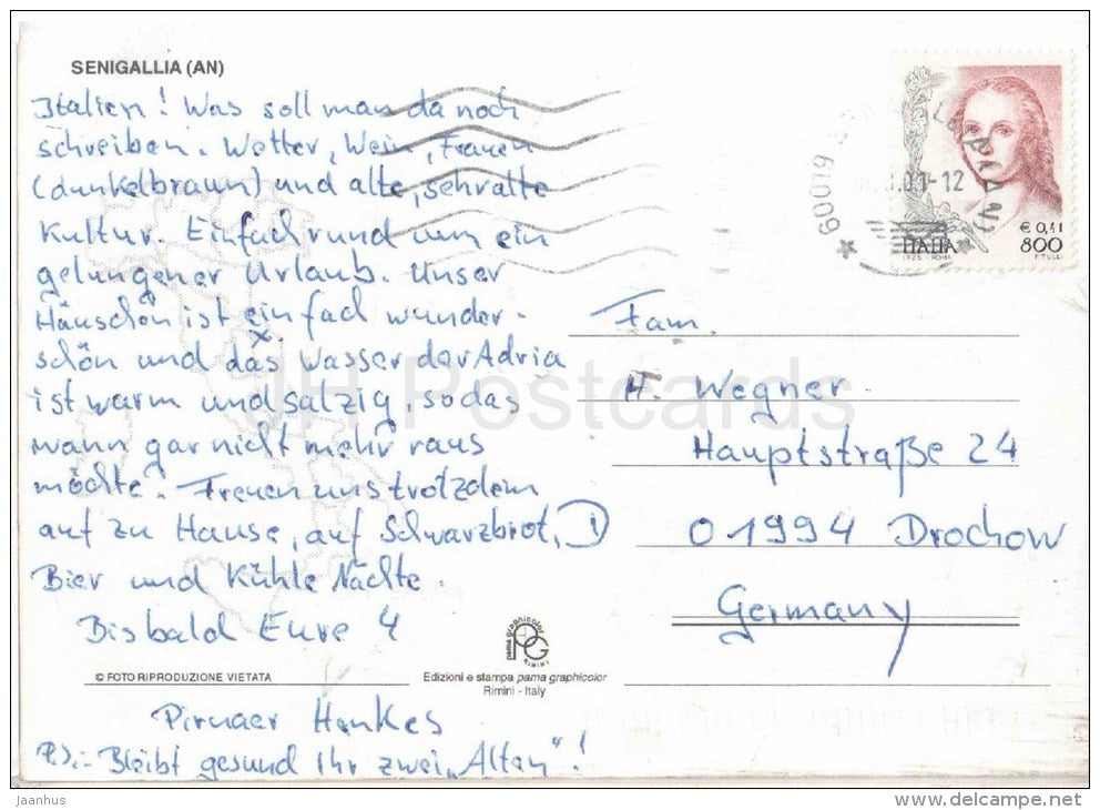 Saluti da Senigallia - Senigallia - Marche - 170 - Italia - Italy - sent from Italy to Germany - JH Postcards