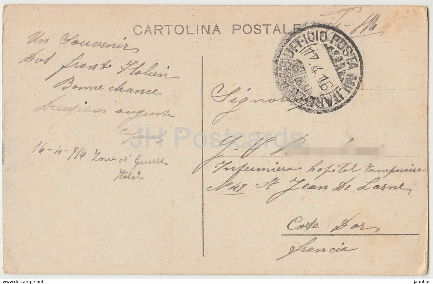 Fior dell'Alpe il Ciclamiino - fleurs rouges - carte postale ancienne - 1916 - Italie - utilisé
