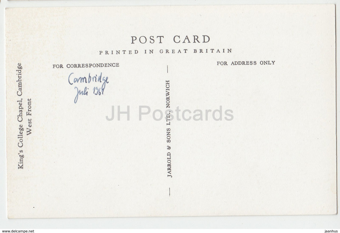 Cambridge - King's College Chapel - 1961 - United Kingdom - England - used