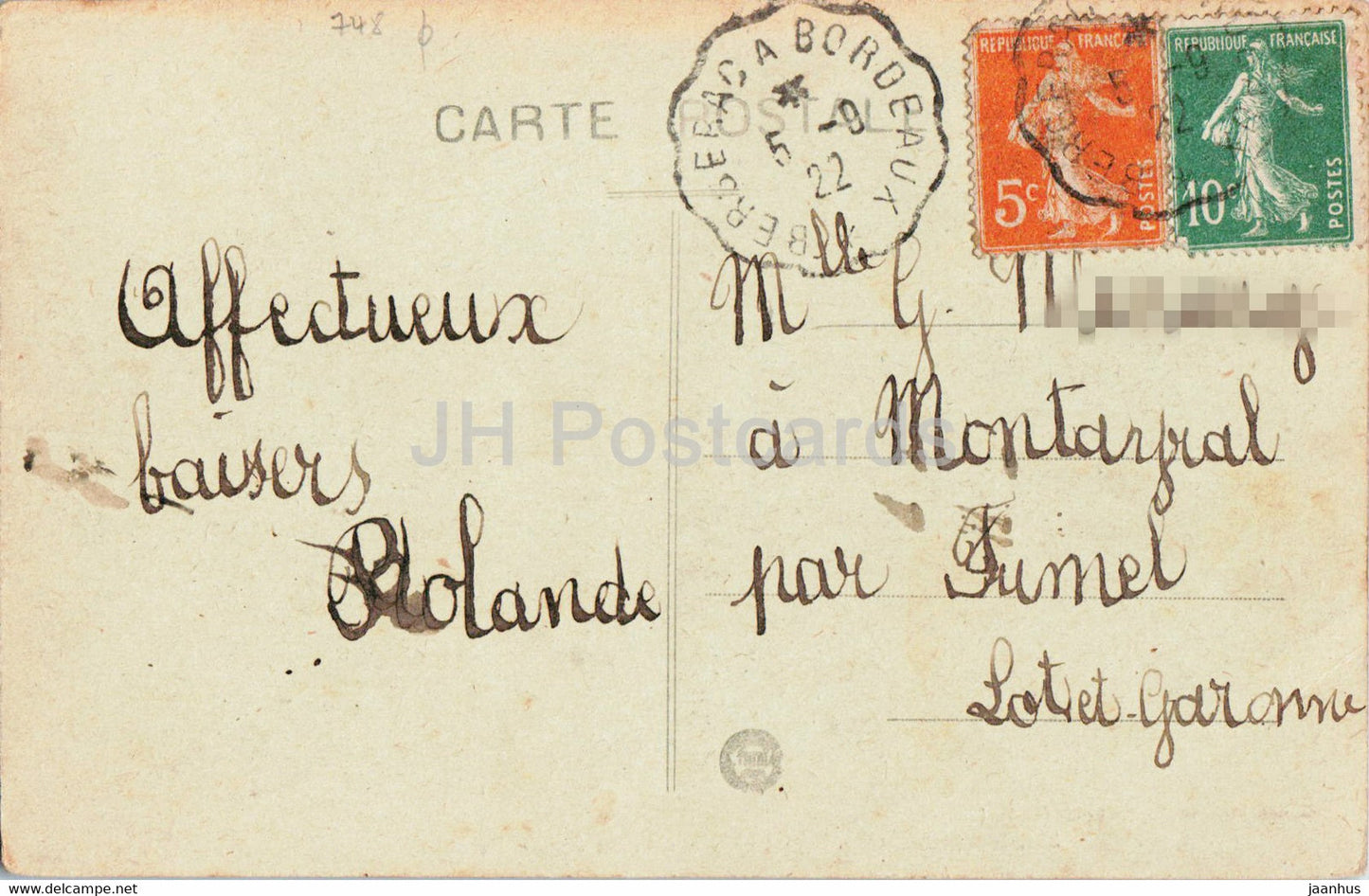 Bergerac - Un Coin du Jardin Perdoux - 554 - old postcard - 1922 - France - used