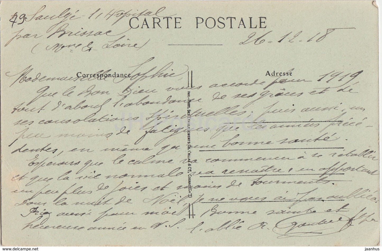 Saulge - Le Chateau - castle - 1918 - old postcard - France - used