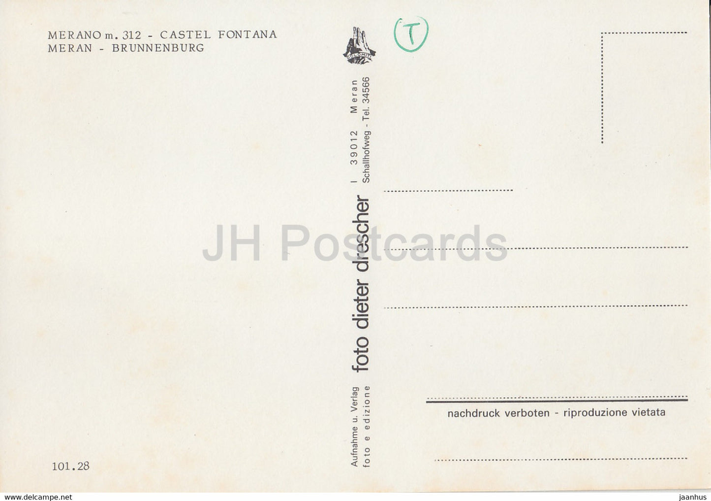 Merano 312 m - Castel Fontana - Meran - Brunnenburg - Italy - unused