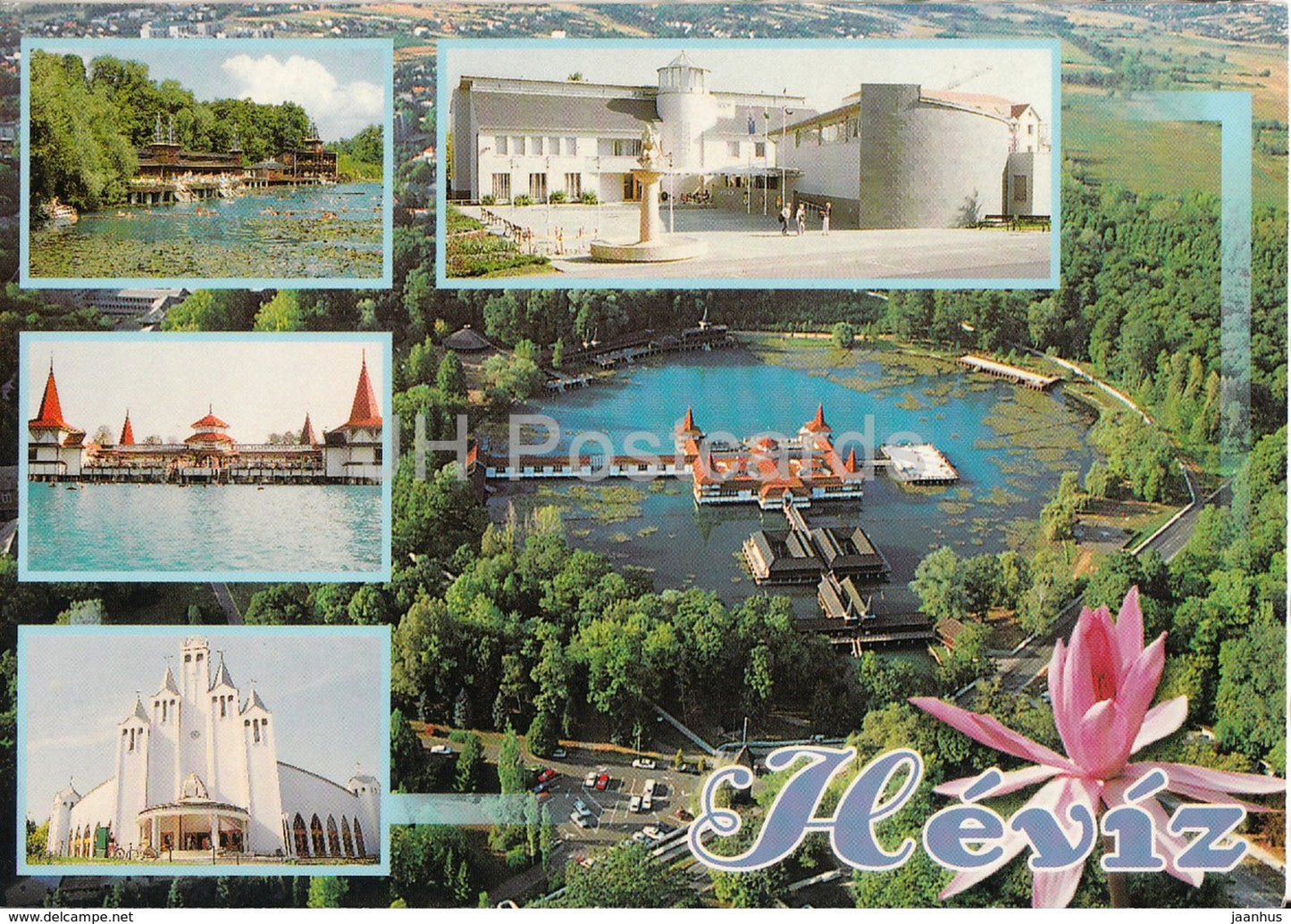 Heviz - spa - church - multiview - 2003 - Hungary - used - JH Postcards