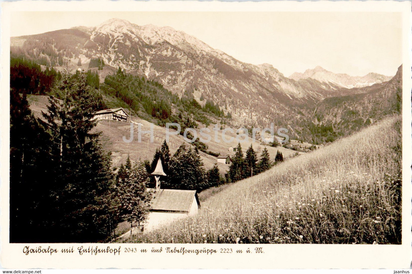 Wirtschaft Gaisalpe 1165 m - old postcard - Germany - unused - JH Postcards