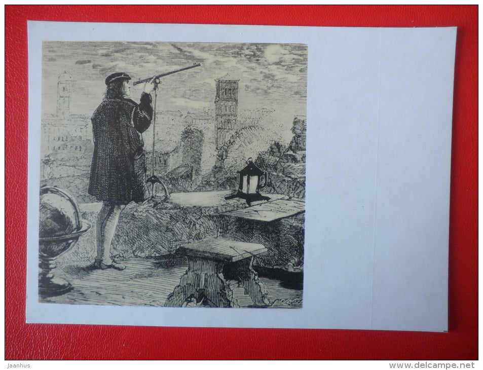 Watching the lunar eclipse in Rome - Nicolaus Copernicus - mathematician and astronomer - 1973 - Russia USSR - unused - JH Postcards