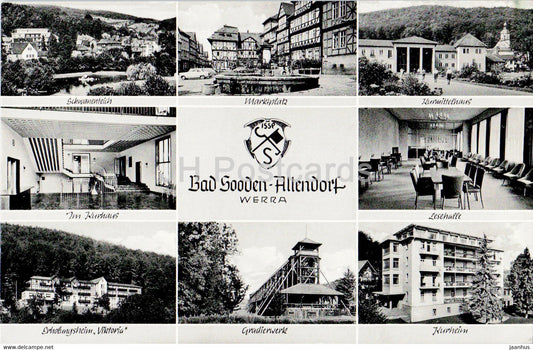 Bad Sooden - Allendorf - Marktplatz - Kurmittelhaus - Kurhaus - Lesehalle - Gradierwerk old postcard - Germany - unused - JH Postcards