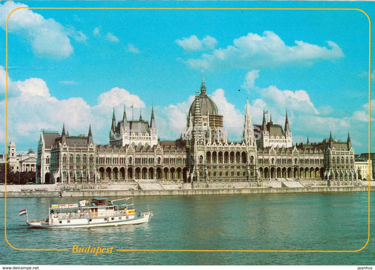 Budapest - Parliament building - boat - 1991 - Hungary - used - JH Postcards