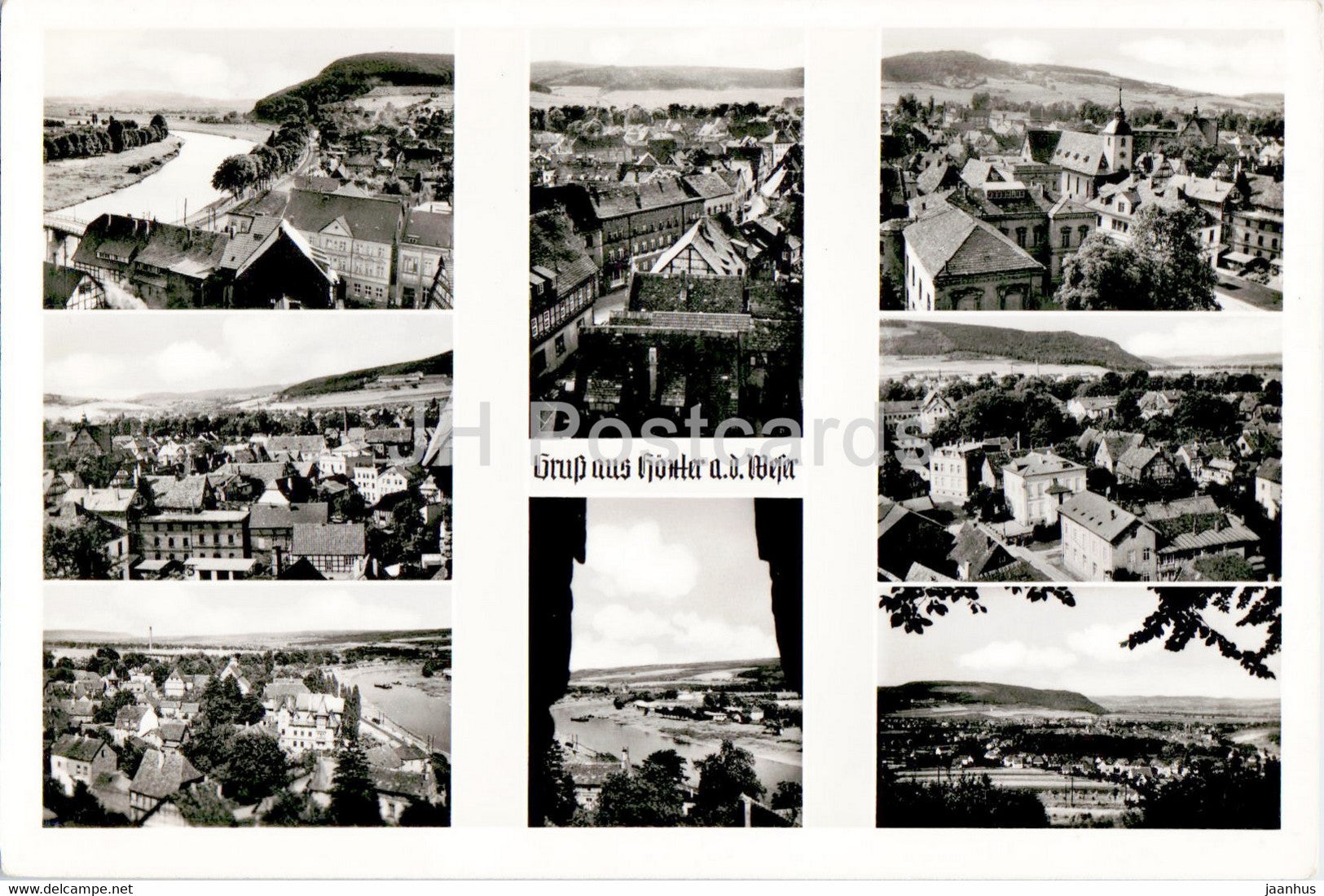 Gruss aus Hoxter a d Weser - Rundblick vom Turm der Kiliankirche - old postcard - 1954 - Germany - used - JH Postcards