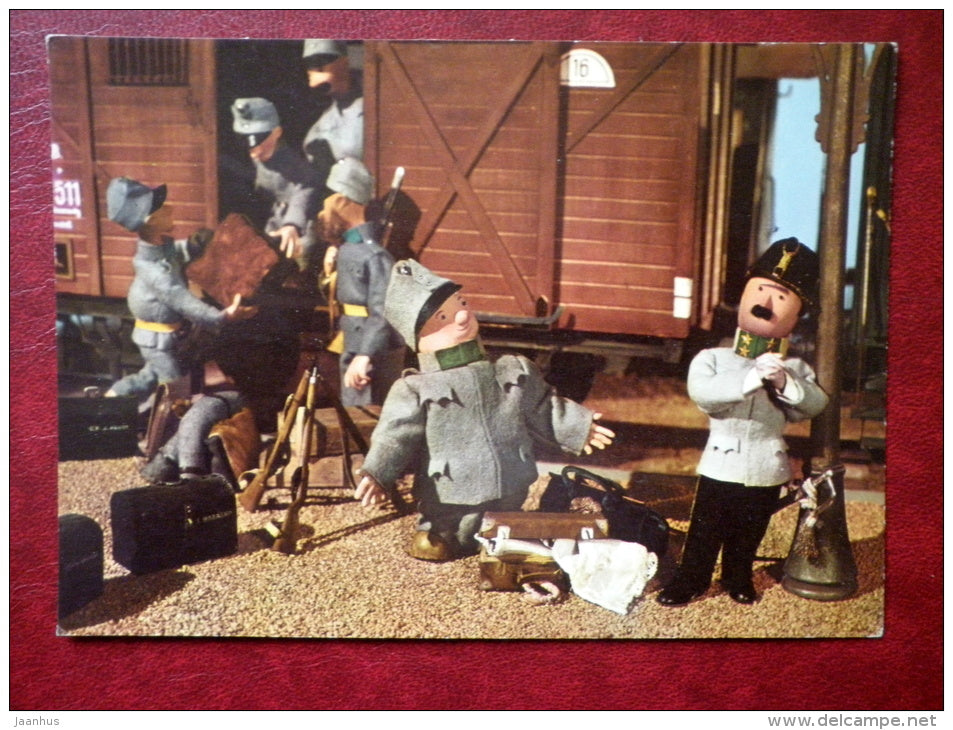 The Good Soldier Švejk - novel by Jaroslav Hasek - train 2 - Tisk Severografia Decin - Film - Animation - Czech - - JH Postcards