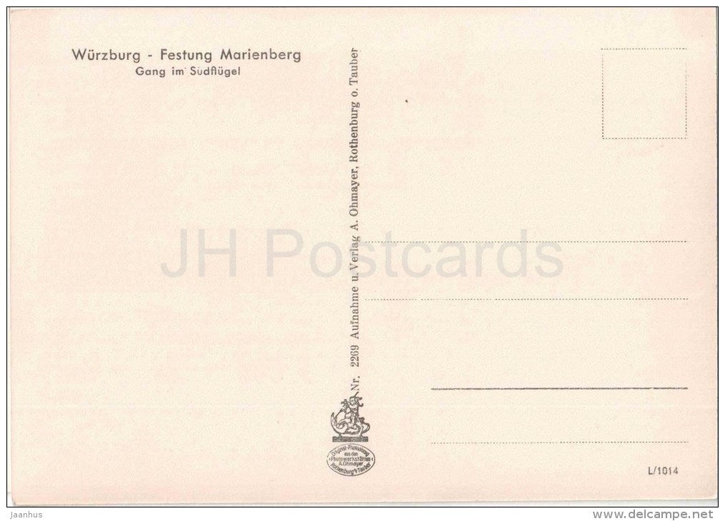 Würzburg - Festung Marienberg - Gang im Südflügel - L/1014 - Germany - nicht gelaufen - JH Postcards