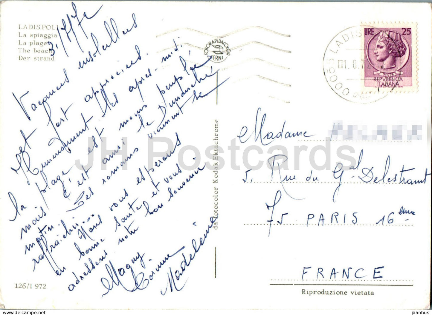 Ladispoli - La spiaggia - plage - bateau - 126/1972 - 1972 - Italie - occasion 