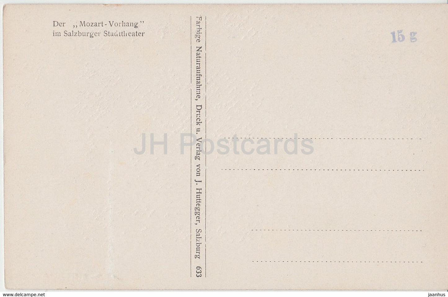 Salzburg - Der Mozart Vorhang im Salzburger Stadttheater - theatre - old postcard - 1934 - Austria - unused