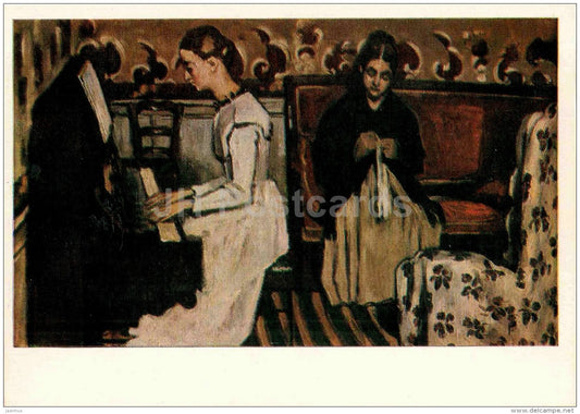 painting by Paul Cezanne - Girl playing Piano , 1868-1869 - French art - France - 1981 - Russia USSR - unused - JH Postcards