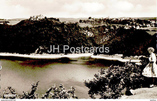 Edersee - Blick auf Waldeck - Die Edertalsperre - old postcard - Germany - unused - JH Postcards