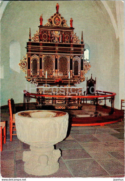 Aakirkeby - Interior fra Aa Kirke - church - 8991 - Denmark - unused - JH Postcards