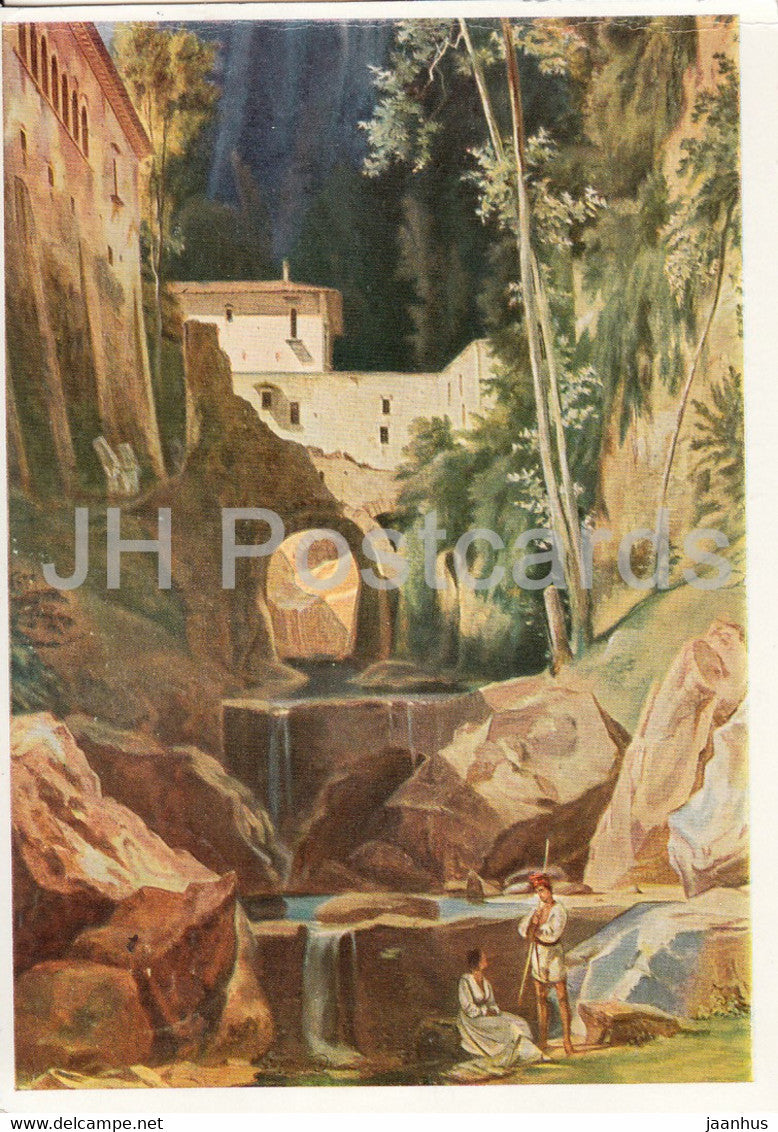 painting by Karl Blechen - Das Muhlental von Amalfi  - German art - 1983 - Germany - used - JH Postcards