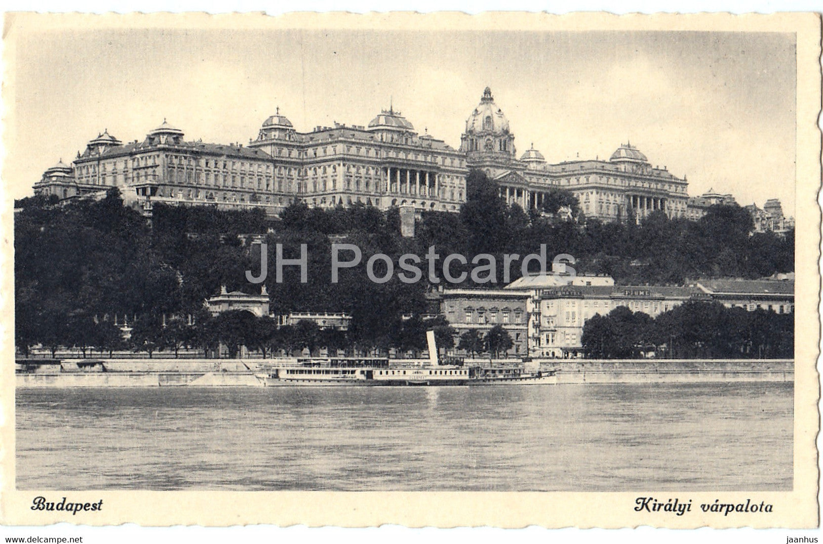 Budapest - Kiralyi varpalota - Konigliche Burg - steamer - ship - old postcard - Hungary - unused - JH Postcards