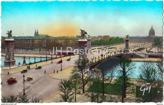 Paris - Le Pont Alexandre III et l'esplanade des Invalides - old postcard - France - unused - JH Postcards