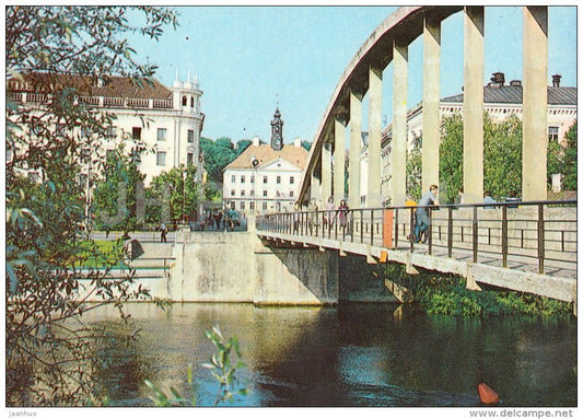 pedestrian bridge - river Emajõgi - Tartu - 1985 - Estonia USSR - unused - JH Postcards