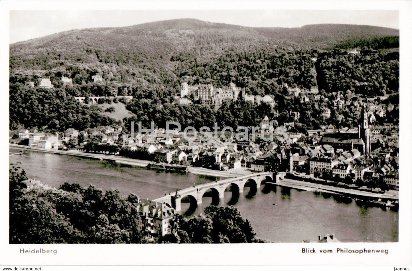 Heidelberg - Blick vom Philosophenweg - old postcard - Germany - unused - JH Postcards