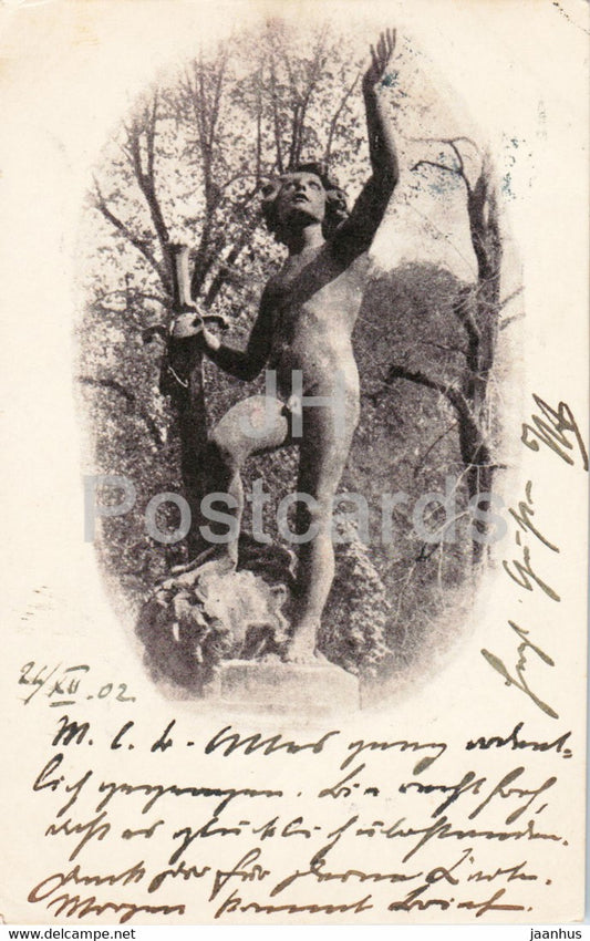 Munchen - Munich - sculpture - old postcard - 1902 - Germany - used - JH Postcards