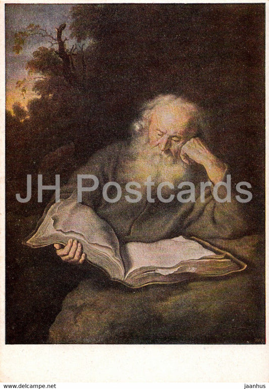 painting by Salomon Koninck - Der Einsiedler - 130 - Dutch art - Germany - unused - JH Postcards