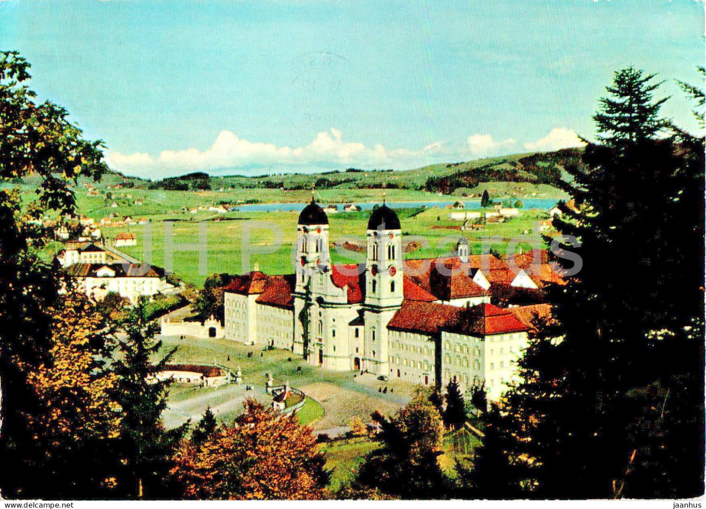 Einsiedeln - Kloster mit Blick zum Sihlsee - 2 - 1966 - Switzerland - used - JH Postcards