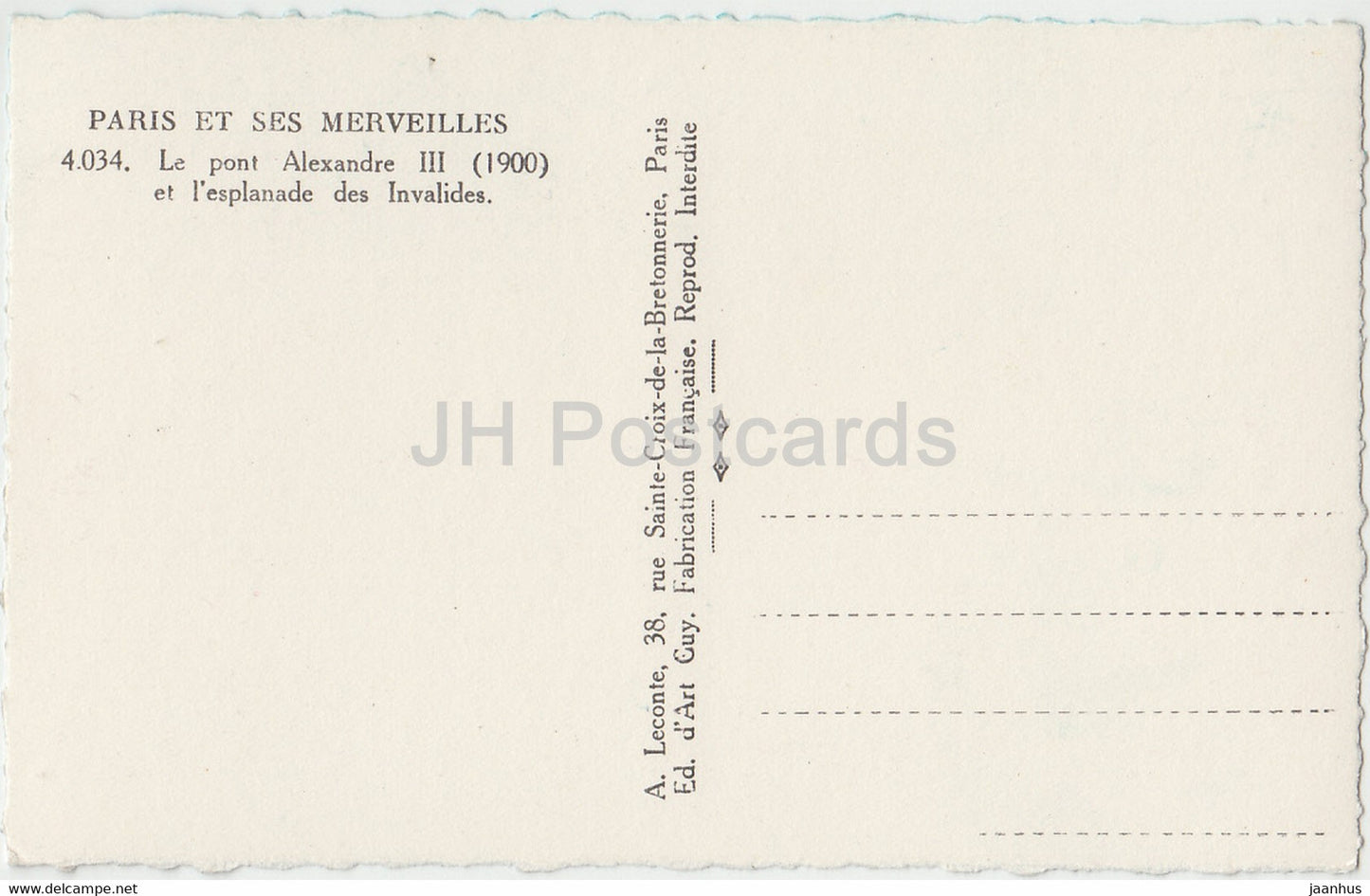 Paris - Le Pont Alexandre III et l'esplanade des Invalides - alte Postkarte - Frankreich - unbenutzt