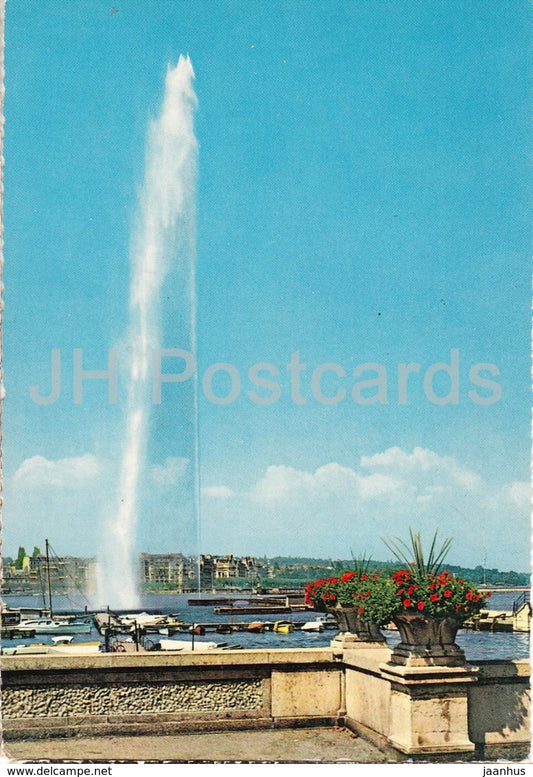 Geneva - Geneve - Le Jet d'Eau - 1960s - Switzerland - used - JH Postcards