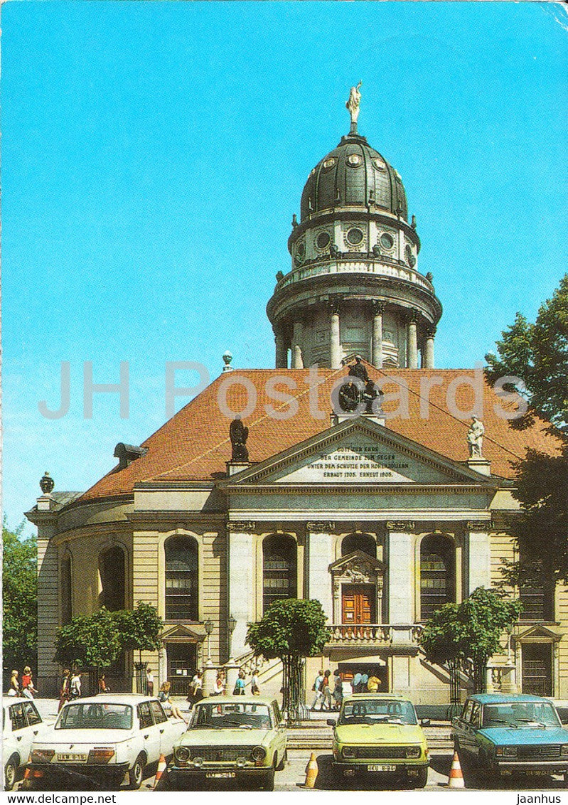 Berlin - Franzosischer Dom - cathedral - car Zhiguli Lada - 1989 - Germany DDR - used - JH Postcards
