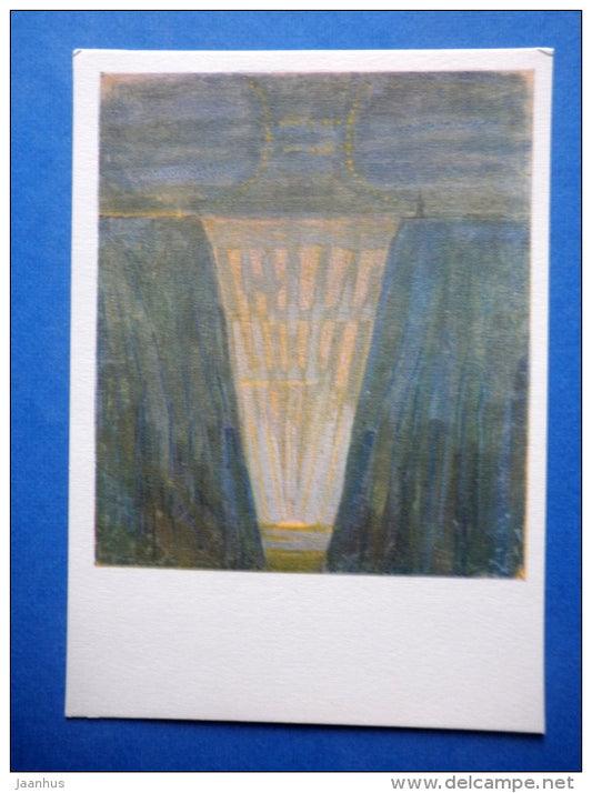 painting by M. Ciurlionis - Gemini - zodiac signs - lithuanian art - unused - JH Postcards