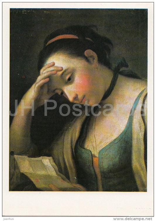 painting by Pietro Rotari - Portrait of a Woman - Italian art - Lithuania USSR - 1982 - unused - JH Postcards