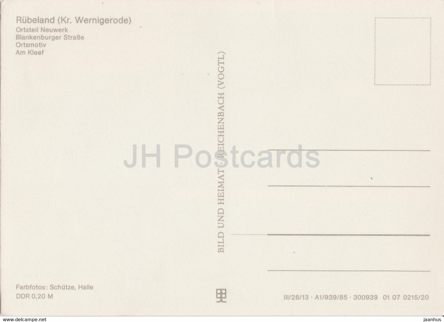 Rubeland - Ortsteil Neuwerk - Blankenburger strasse - Ortsmotiv - Am Kleef - Allemagne DDR - inutilisé