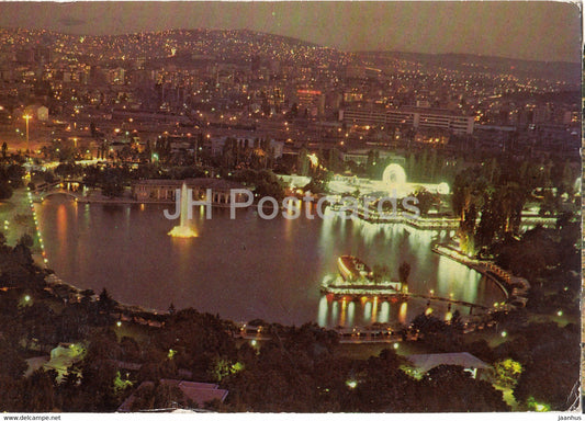 Ankara - Night view of Genclik Park - 1980 - Turkey - used - JH Postcards