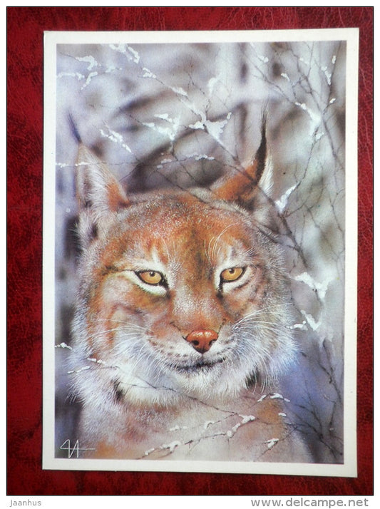Lynx by A. Isakov - animals - 1989 - Russia - USSR - unused - JH Postcards