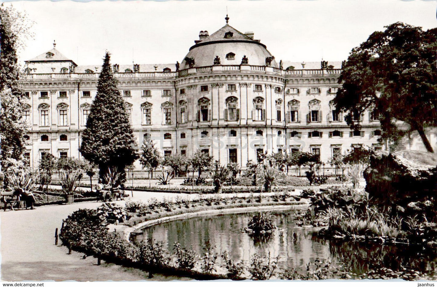 Wurzburg a Main - Residenz - Gartenseite - old postcard - 1957 - Germany - used - JH Postcards