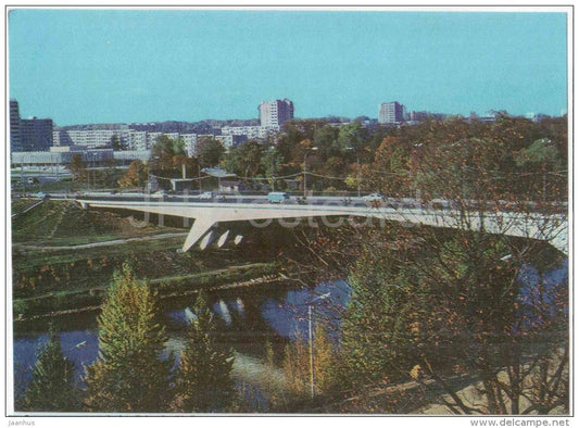 Beyond the Neris river lies Zirmunai - bridge - Vilnius - 1975 - Lithuania USSR - unused - JH Postcards