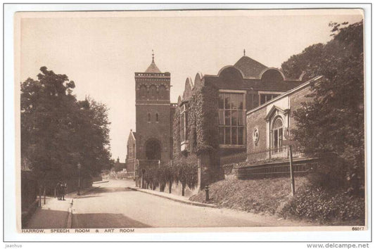 Harrow Speech Room and Art Room - 66017 - England - UK - old postcard - unused - JH Postcards
