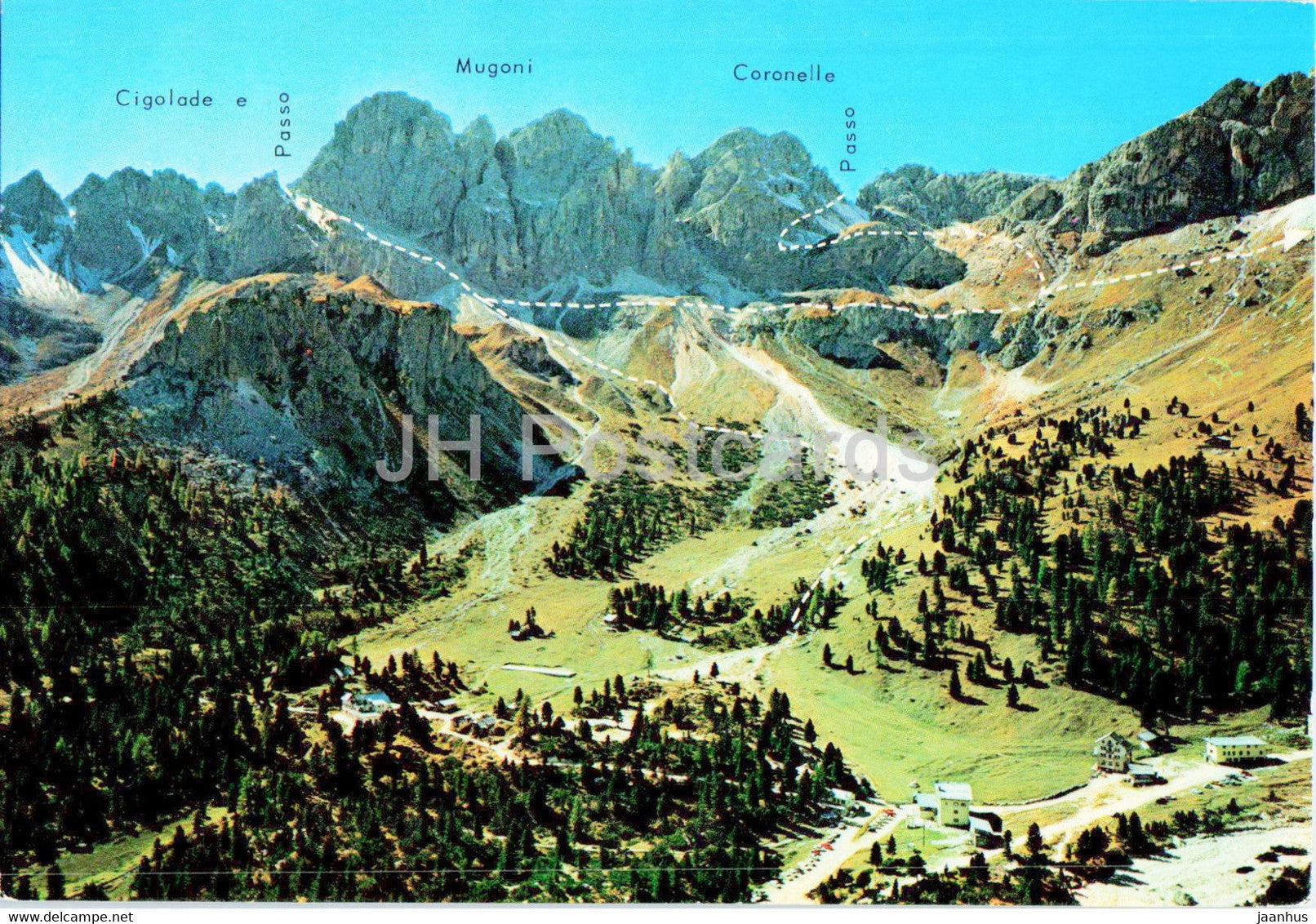 Dolomiti del Catinaccio - Conca di Gardeccia con i Rifugi 1949 m - 4629 - Italy - unused - JH Postcards