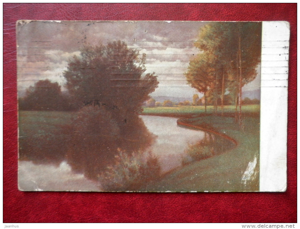 painting by Hermann Rüdisühli - Wiesenbach - circulated in 1916 - Tsarist Russia - swiss art - used - JH Postcards