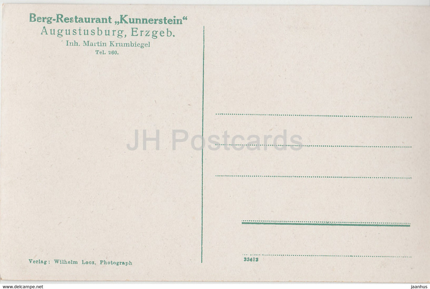 Aussicht vom Kunnerstein - Berg Restaurant Kunnerstein - Augustusburg - 33413 - old postcard - Germany - unused