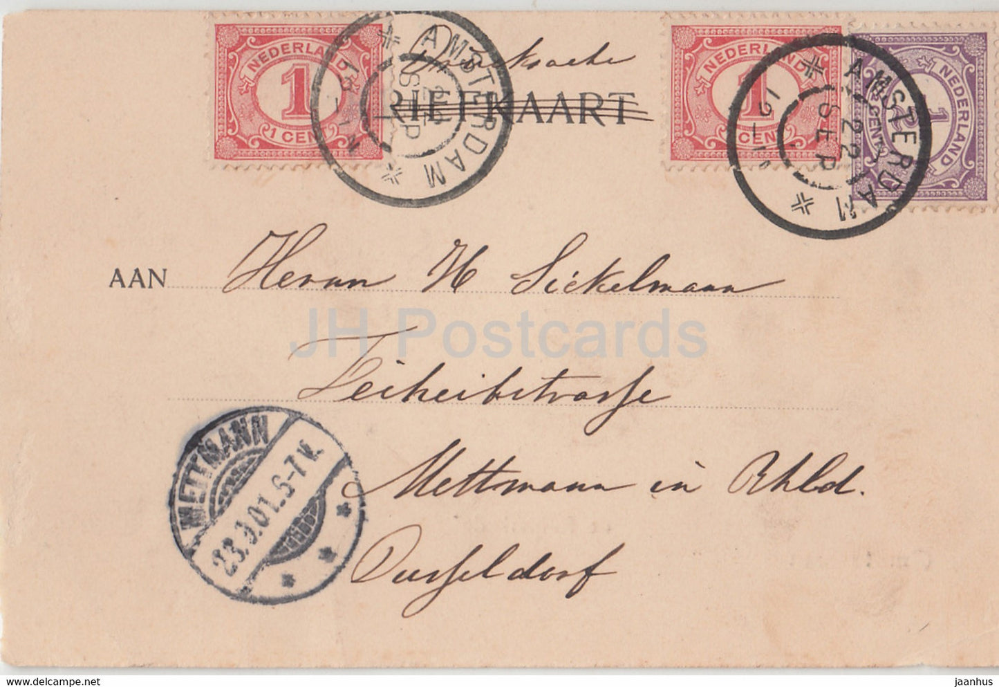 Amsterdam - de Ruijterkade - ship - old postcard - 1901 - Netherlands - used