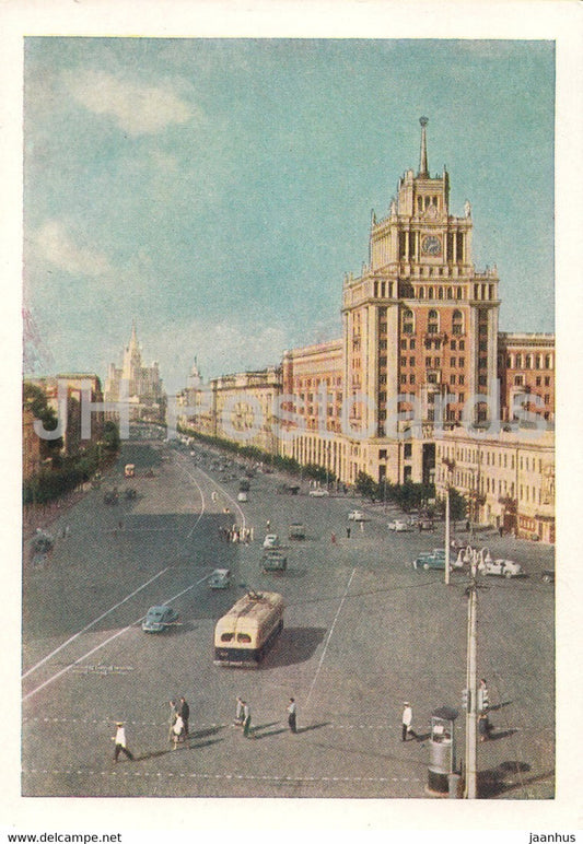 Moscow - Bolshaya Sadovaya street - trolleybus - postal stationery - 1959 - Russia USSR - unused - JH Postcards