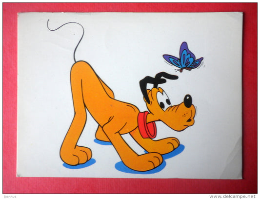 illustration by Walt Disney - Pluto - dog - 9198 - England - circulated in Finland 1983 - JH Postcards