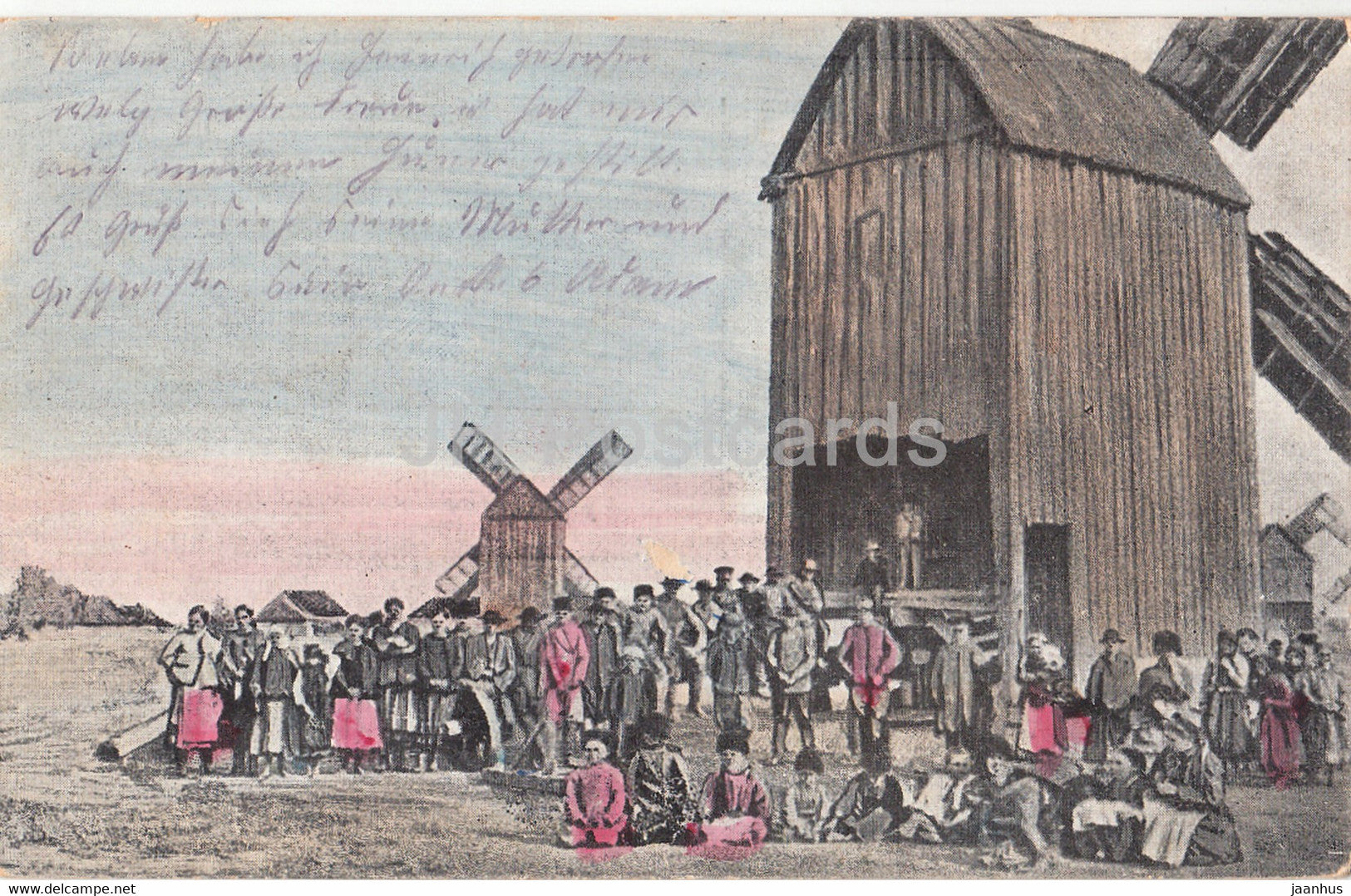 Kleinrussische Typen - windmill - Feldpost - old postcard - 1915 - Ukraine - used - JH Postcards