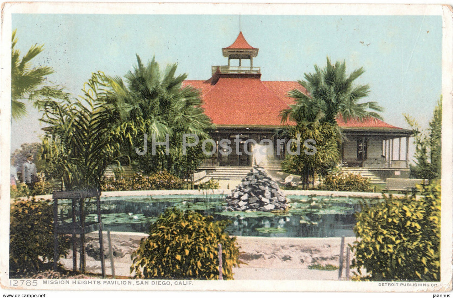 San Diego - Mission Heights Pavilion - California - 12785 - old postcard - 1913 - United States USA - used - JH Postcards