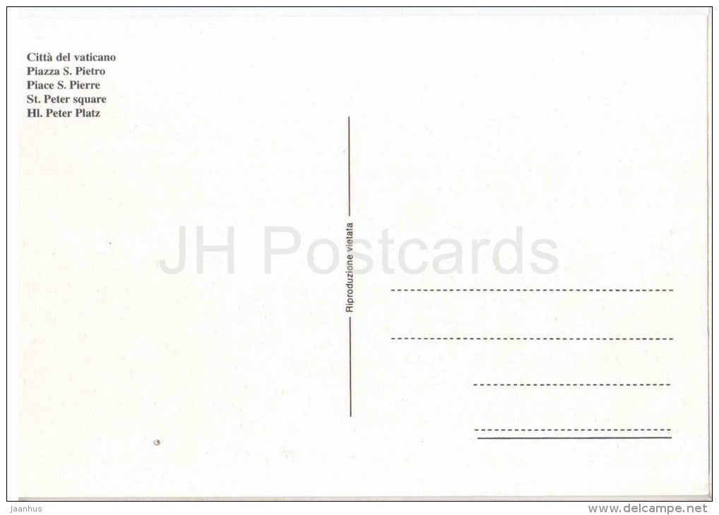 Citta del Vaticano - Piazza S. Pietro - St. Peter Square - Vatican - unused - JH Postcards