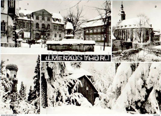 Ilmenau - Am Goetheschlosschen - Kirche - Kickelhahn - Thur - Germany DDR - unused - JH Postcards